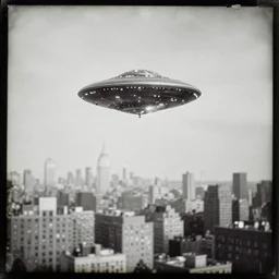 daguerotype of a flying saucer over new york city
