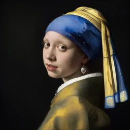 a portrait of cyborg princess connected to a brain-machine interface by Johannes Vermeer, renaissance style