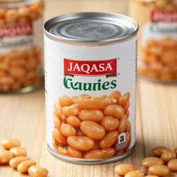 a can of baked beans made by a company called jaqasa