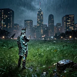 reclaimed by nature by banksy, at night liberty city futuristic retro evil heavy rain san andreas at dusk meadow cgsociety reclaimed by nature crystal steampunk darkacademia fantasy sci - fi vaporwave anime bladerunner 2 0 4 9, archdaily, wallpaper, highly detailed, trending on artstation.