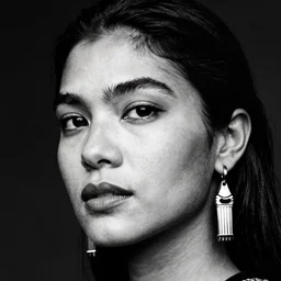 black and white vogue closeup portrait by herb ritts of a beautiful female model, cherokee, high contrast