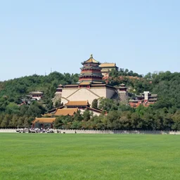 infinite dimension of the summer palace lawns and classical architecture, by thomas cole, luminism, pre - raphaelite brotherhood, romanticism, naturalism, shot from above, endless, neverending epic scale by escher and ricardo bofill