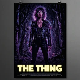 The Thing (1982), Psychedelic velvet black light poster, highly detailed