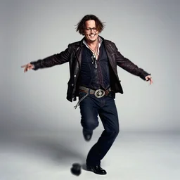 happy Johnny Depp Drunkenly Dancing, swirling, lsd