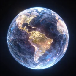 crystal sphere in space glowing from the inside, highly detailed, artstation, 8 k