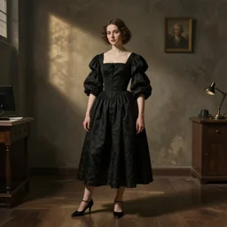 Female in office dress. By Rembrandt and artstation trending