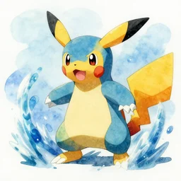 a new pokemon. watercolor in the style of ken sugomori