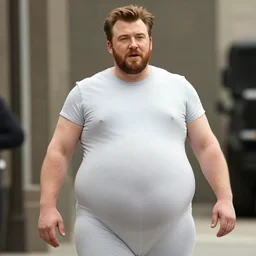chris evans wearing a fat suit, big belly, bloated, 4 k hd