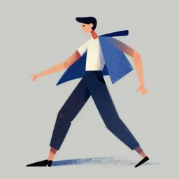 an expressive stylized digital painting of a figure in a dynamic pose
