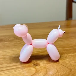 a balloon animal on a wooden table