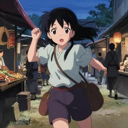anime visual, portrait of a young female traveler in an open medieval market shopping, cute face by katsura masakazu, yoh yoshinari, cinematic luts, cold studio lighting, dynamic pose, dynamic perspective, strong silhouette, anime cels, kyoto animation, cel shaded, rounded eyes