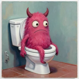 nizovtsev victor painting of a strange toilet monster