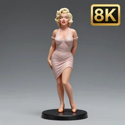 80mm resin detailed miniature of Marilyn Monroe, Product Introduction Photos, 4K, Front view, Full body