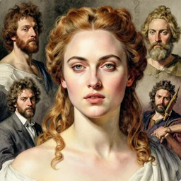 masterpiece overcoming surfeit, beautiful Helen of Troy/Diane Kruger, by Edgar Maxence and Caravaggio and Michael Whelan and Caravaggio artistic, watercolor, intricate drawing, light brazen, realistic fantasy, extremely detailed and beautiful aesthetic face, establishing shot, 8k resolution, dramatic lighting