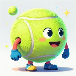 a tennis ball monster ,tennis ball, colorful, digital art, fantasy, magic, trending on artstation, ultra detailed, profile picture, professional illustration by Basil Gogos