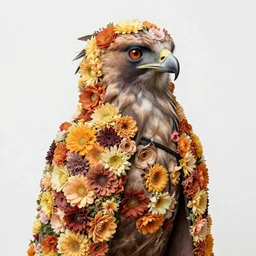 a harpy wearing a cloak made of flowers, by Omar Z. Robles, CANON Eos C300, ƒ1.8, 35mm, 8K, medium-format print
