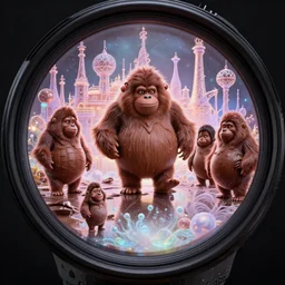 macro lens, oompa loompas at the chocolate factory, chocolate reflection, night, backlit, pastel tones, bioluminescent : by michal karcz, daniel merriam, victo ngai and guillermo del toro : ornate, dynamic, particulate, intricate, elegant, highly detailed, centered, artstation, smooth, sharp focus, octane render