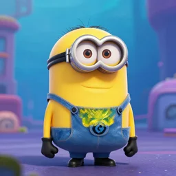 aquaman as a yellow minion from the minions, digital art by pixar and illumination entertainment