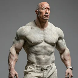 a stone sculpture of dwayne the rock johnson