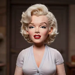 marilyn monroe as a highly detailed stop motion puppet, in the style of laika studios ’ s paranorman, coraline, kubo and the two strings shot in the style