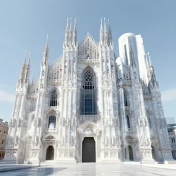 citadel made out of glistening white marble, fusion between gothic and modern architecture, digital art