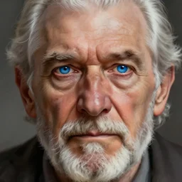 Old man blue eyes mighty looking, digital painting, lots of details, 4k