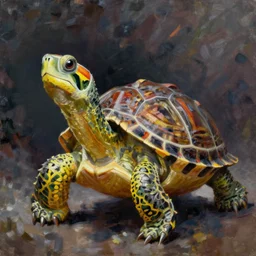 oil canvas portrait of mitch mcconnell as a turtle, painted by martha greta kempton