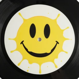 watchmen comic smiley face paint splash on vinyl disc