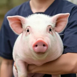 inmate with cute mini pig head