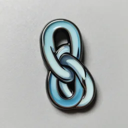 an enamel pin in the shape of link, enamel pin art.