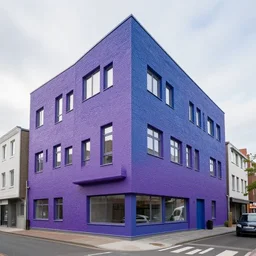 mies van de rohe architecture blue purple