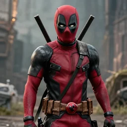 Deadpool in the Vikings 4K quality super realistic