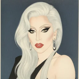 a portrait of lady gaga. shin - hanga and cory loftis and rossdraws