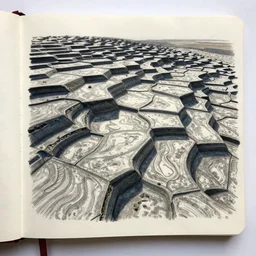 tessellated pavement drawn by dogfighter with notebook