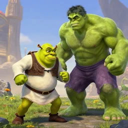 shrek fighting the incredible hulk