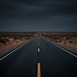 on a dark desert highway,, highly detailed, sharp, cinematic, 8 k,
