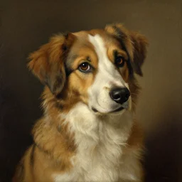 A dog, Portrait artwork René Descartes