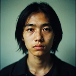 a mysterious analog colorful portrait photo of a lost person, very sharp and detailed photo, cinematic, award winning, masterpiece