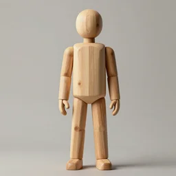 a 4 k photorealistic photo medium shot of a man made out of wood.