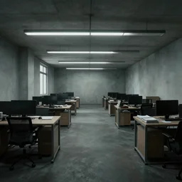liminal office space, ominous, never ending, the backrooms