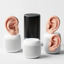 a set of sonos speakers, made of human ears