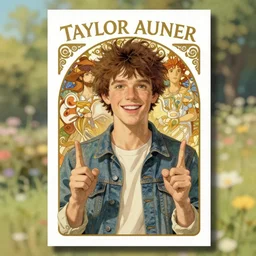 cute taylor lautner trading card design, natural lighting, path traced, highly detailed, high quality, digital painting, by don bluth and ross tran and studio ghibli and alphonse mucha, artgerm