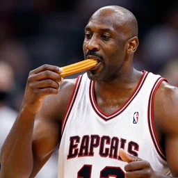 Charles Barkley eating two churros at the same time