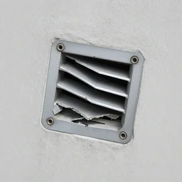 broken angular machine vent on the concrete