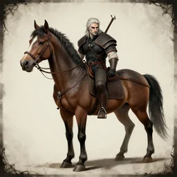 A centaur looking like the Witcher, epic dungeons and dragons character design