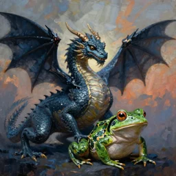 painting of hybrid dragon and ( ( ( ( ( frog ) ) ) ) ) fused together, intercrossed animal, by zdzislaw beksinski, by lewis jones, by mattias adolfsson, cold hue's, warm tone gradient background, concept art, digital painting