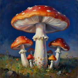 surreal surrealism surrealist painting of psychedelic mushrooms