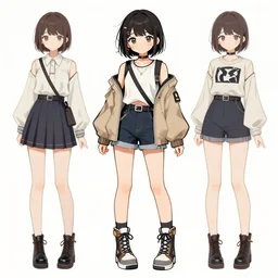 full body ink illustration of a cute japanese girl wearing tokyo fashion, 4 k artstation concept art