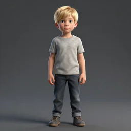 full body unreal engine 5 render of a blonde boy with a highly detailed face