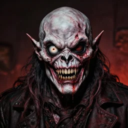 horrific monster makeup grinning one-eyed grimpunk vile reprobate portrait portrait Cyclops Cyclops Polyphemus nosferatu with tombow norman rockwell greg rutkowski frank frazetta alexandre briclot Dave Dorman splatterpaint